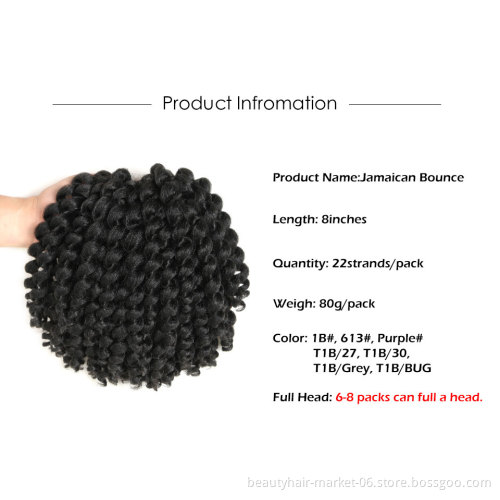 Factory Price Synthetic Hair Twist Braids Marley Afro Bounce Twist Model Jumpy Wand Curl  Crochet Braid